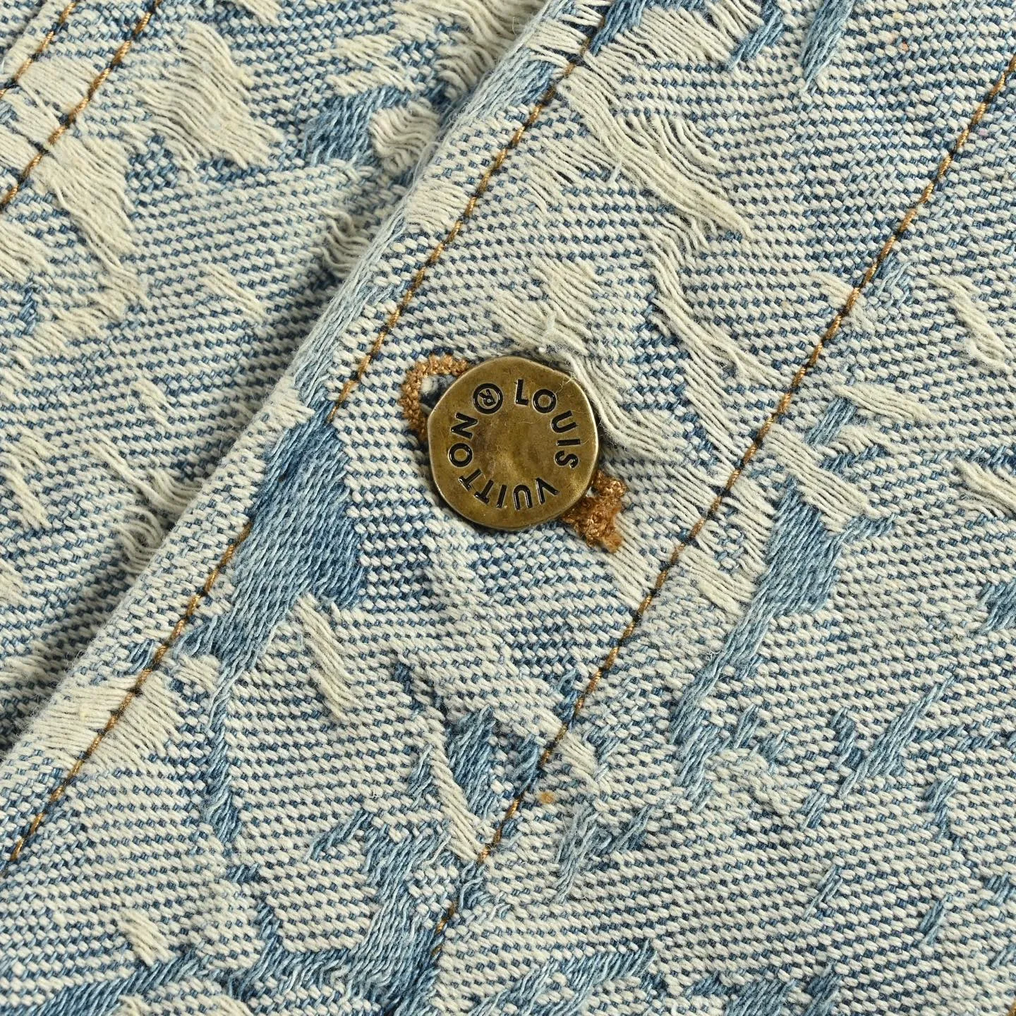 Louis Vuitton/Louis Vuitton Retro floral fringed denim jacket